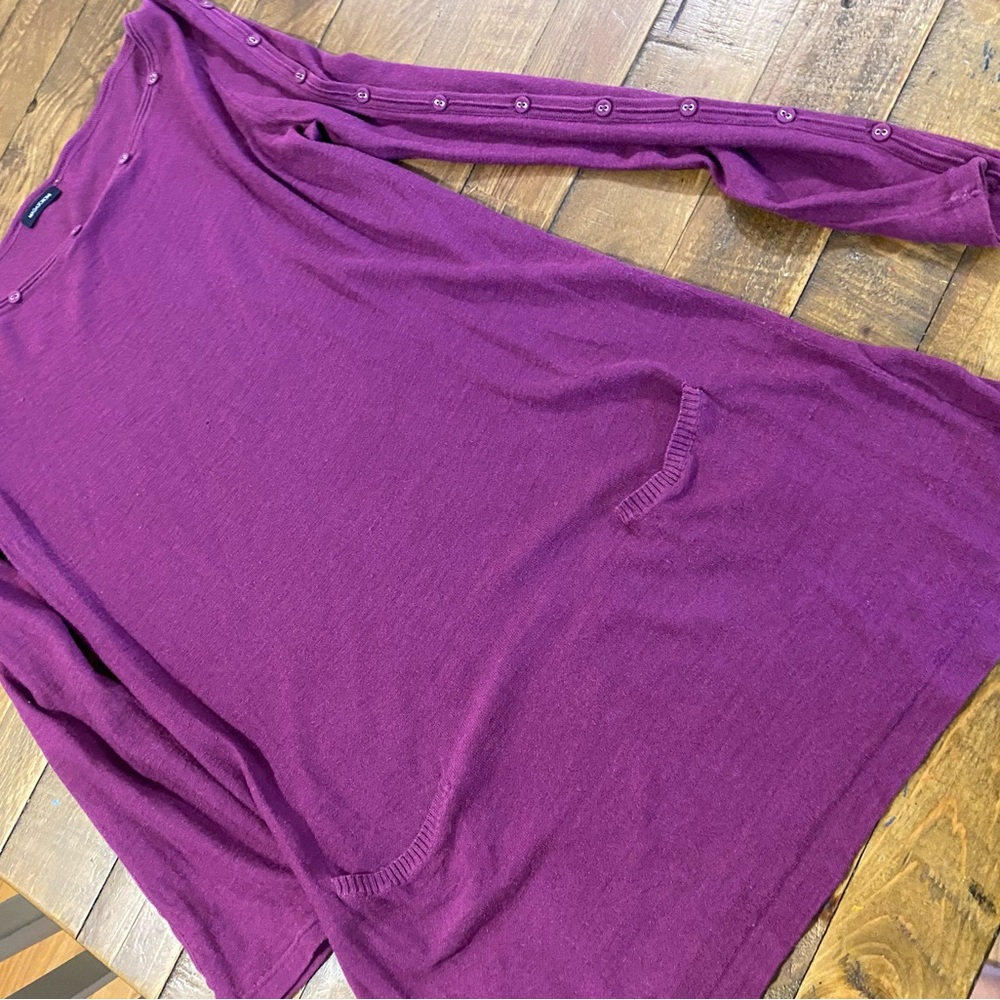 Purple Long Sleeve Sweater with Button Detail
